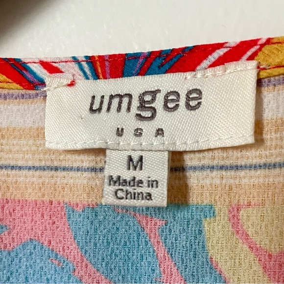 Umgee Floral Faux Wrap Stretchy Dress Size Medium - Picture 4 of 8